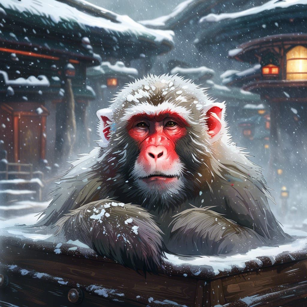Snow Monkey at the Onsen