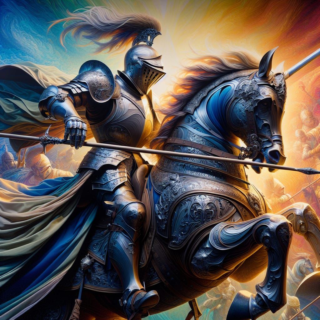 Knight with a delicate grip on his lance
