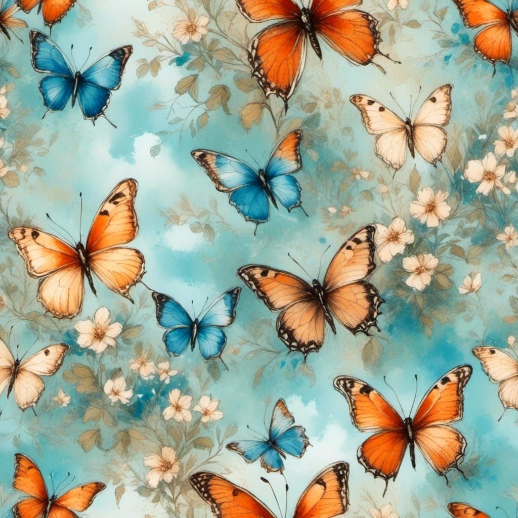 Impressionist Butterflies in Flight: Macrophotography Art