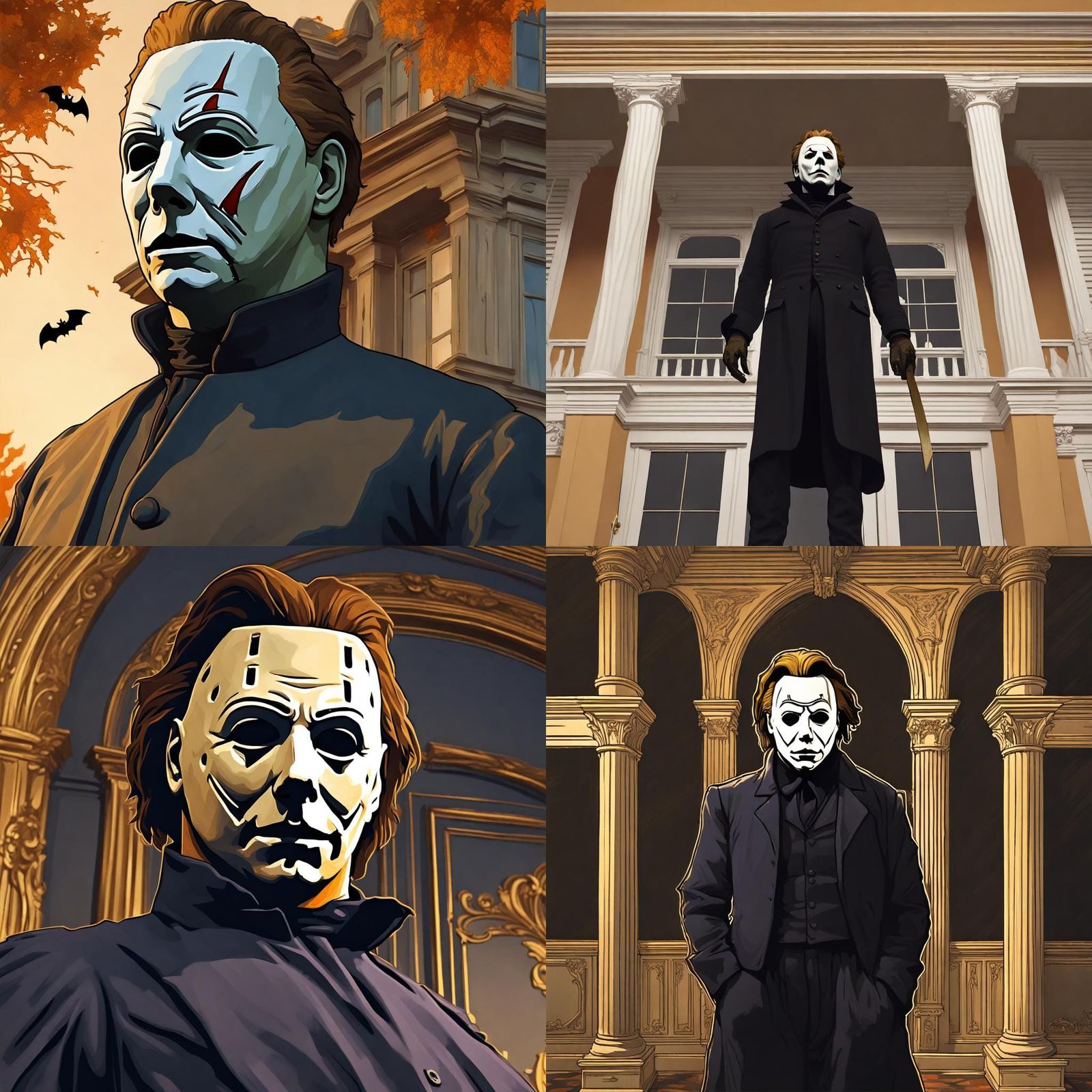 Michael Myers in Hyperdetailed Horror Art Nouveau Style