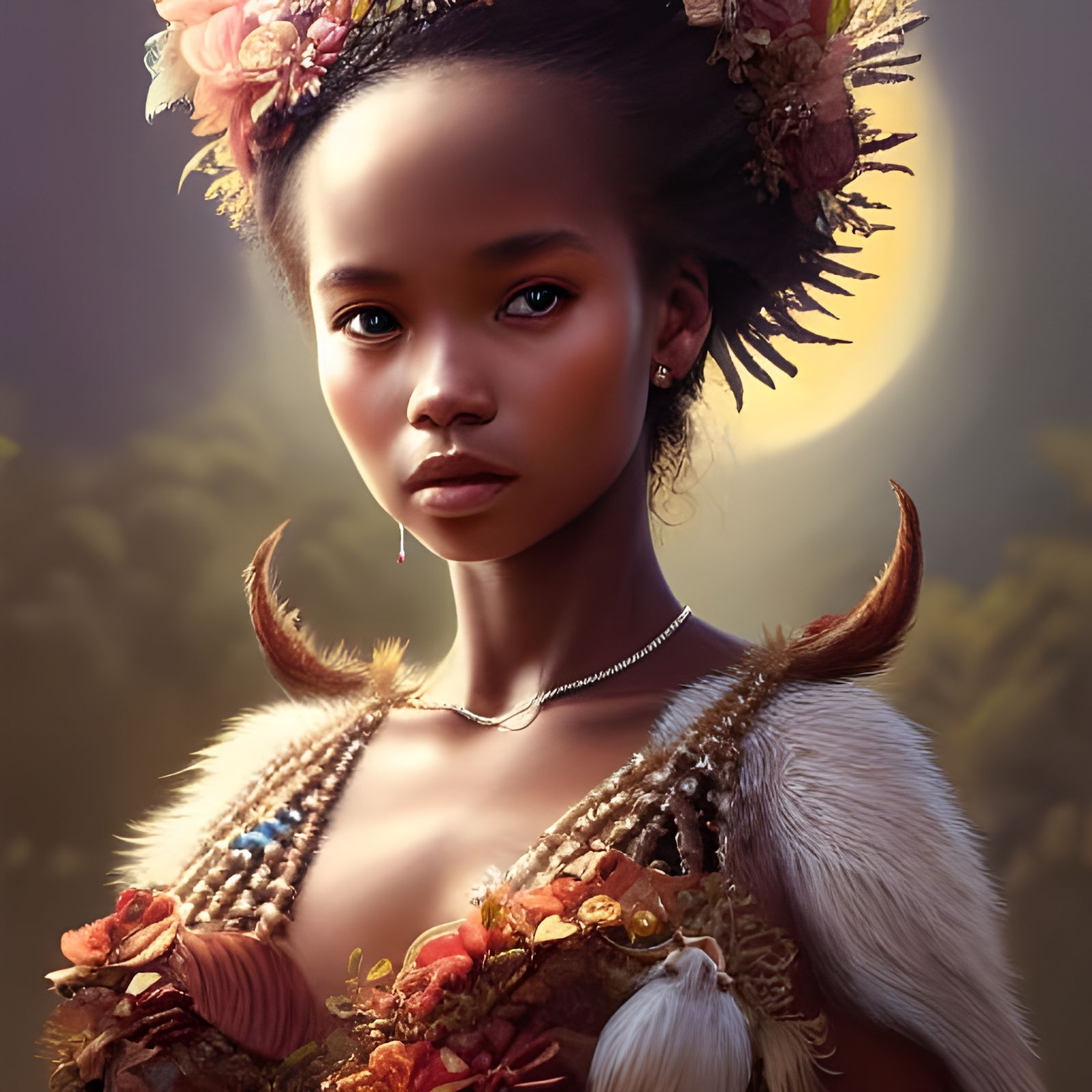 Madagascar Princess in Traditional Dress, Hyper-Realistic
