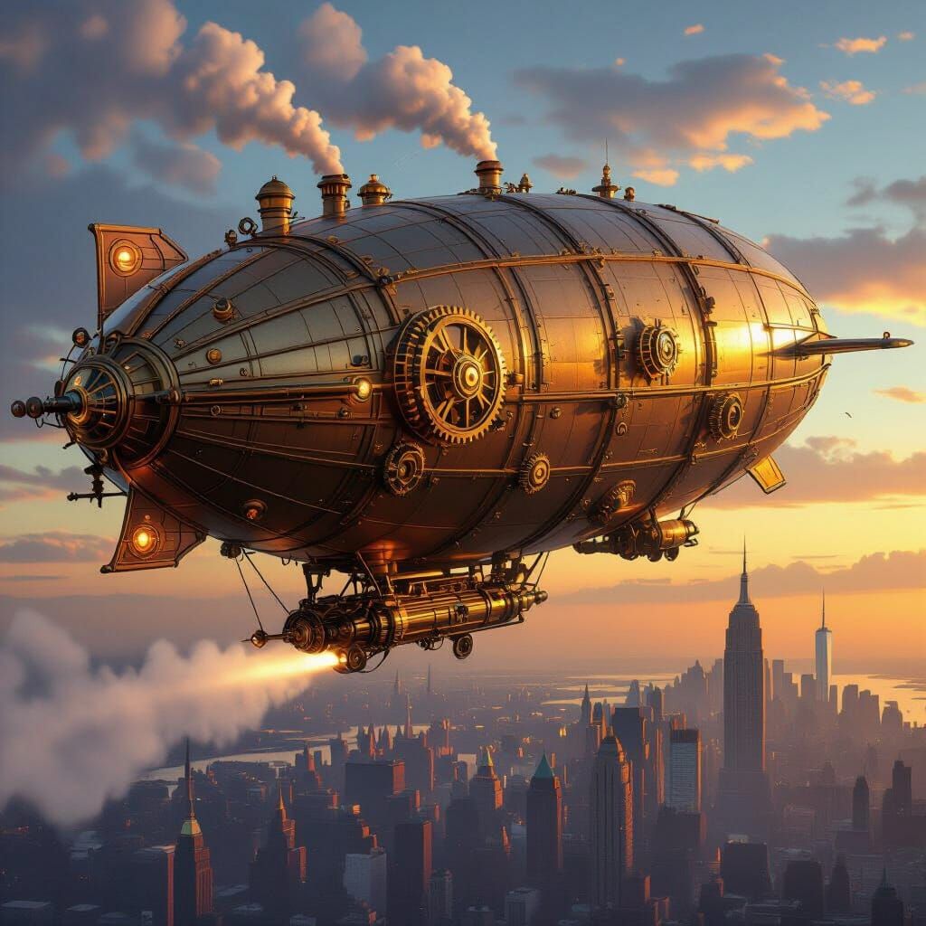 Steampunk Zeppelin Journeys from Germany to New York