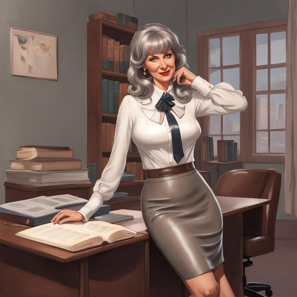 Headmistress Smiles in Latex Outfit
