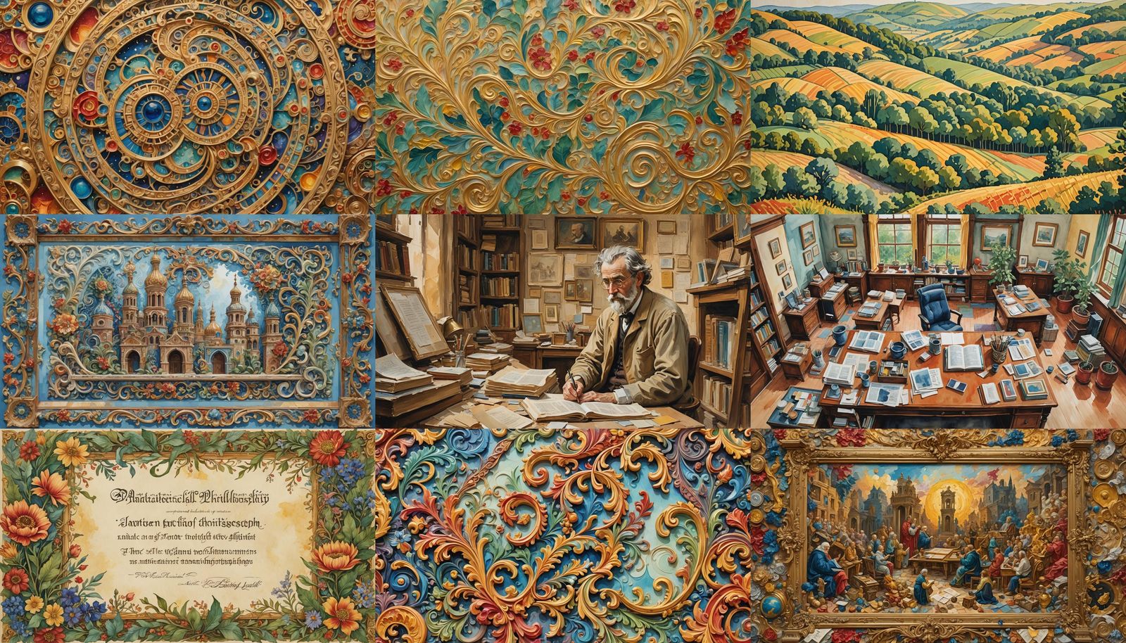 Analytical Philosophy in Gouache Style Border Frame