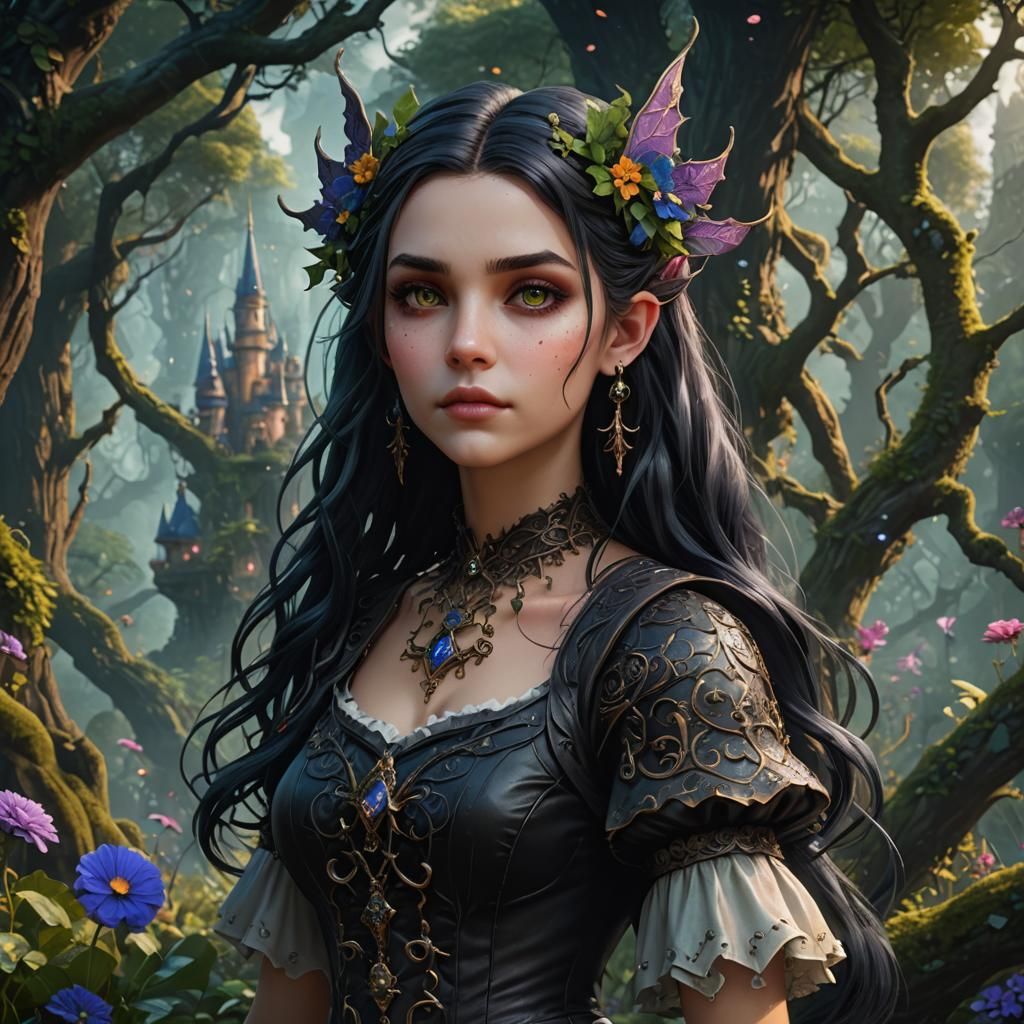 Gothic Pixie in Fairytale Land: Digital Matte Painting