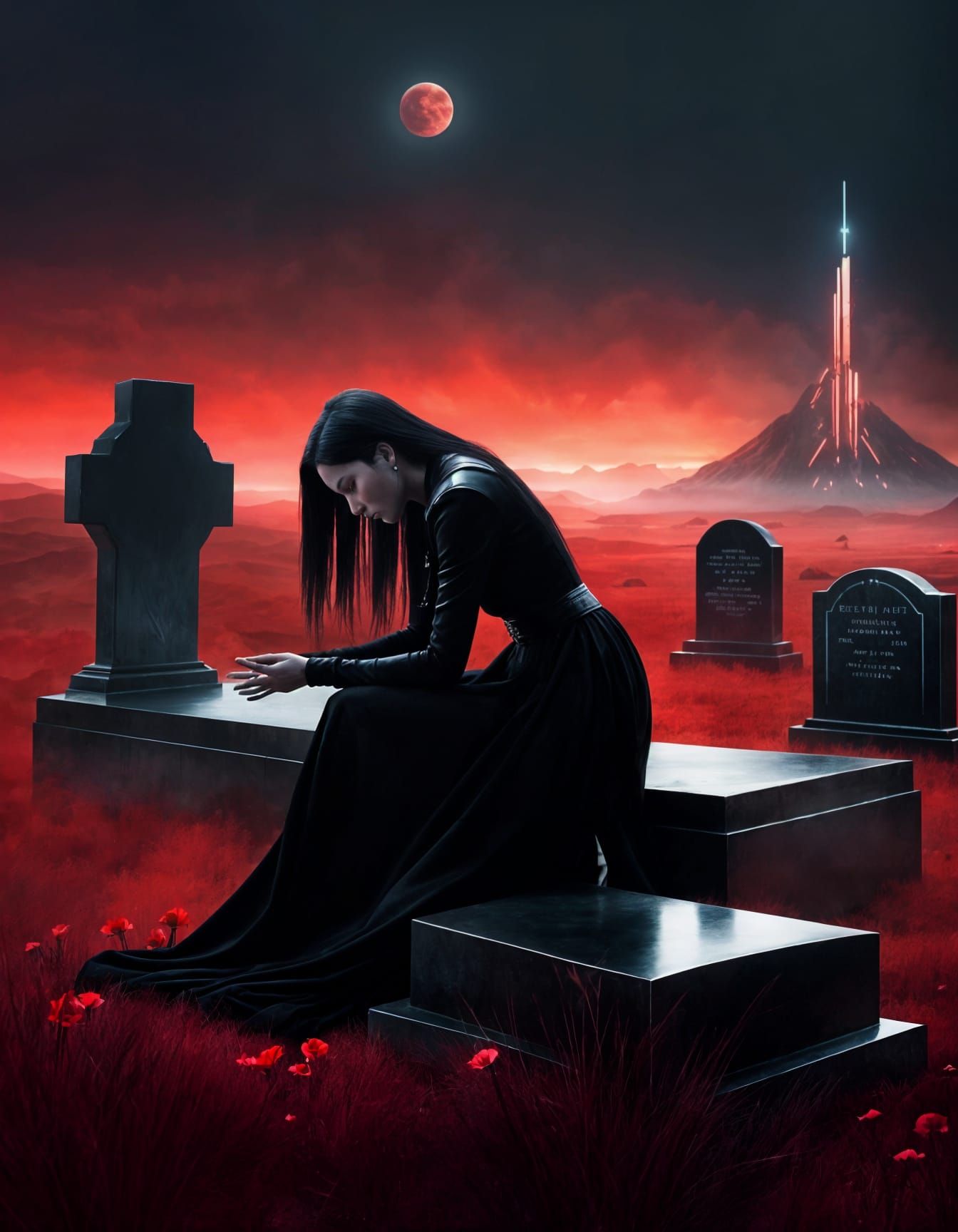 Sci-Fi Tower Cityscape in Digital Art Style