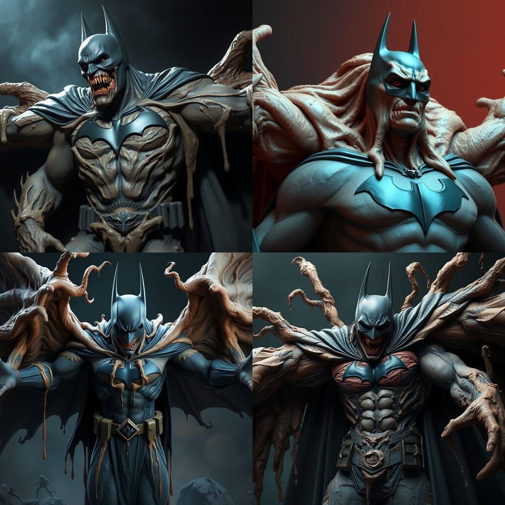 Batman Absorbed by Clayface in Mottled Clay Landscape