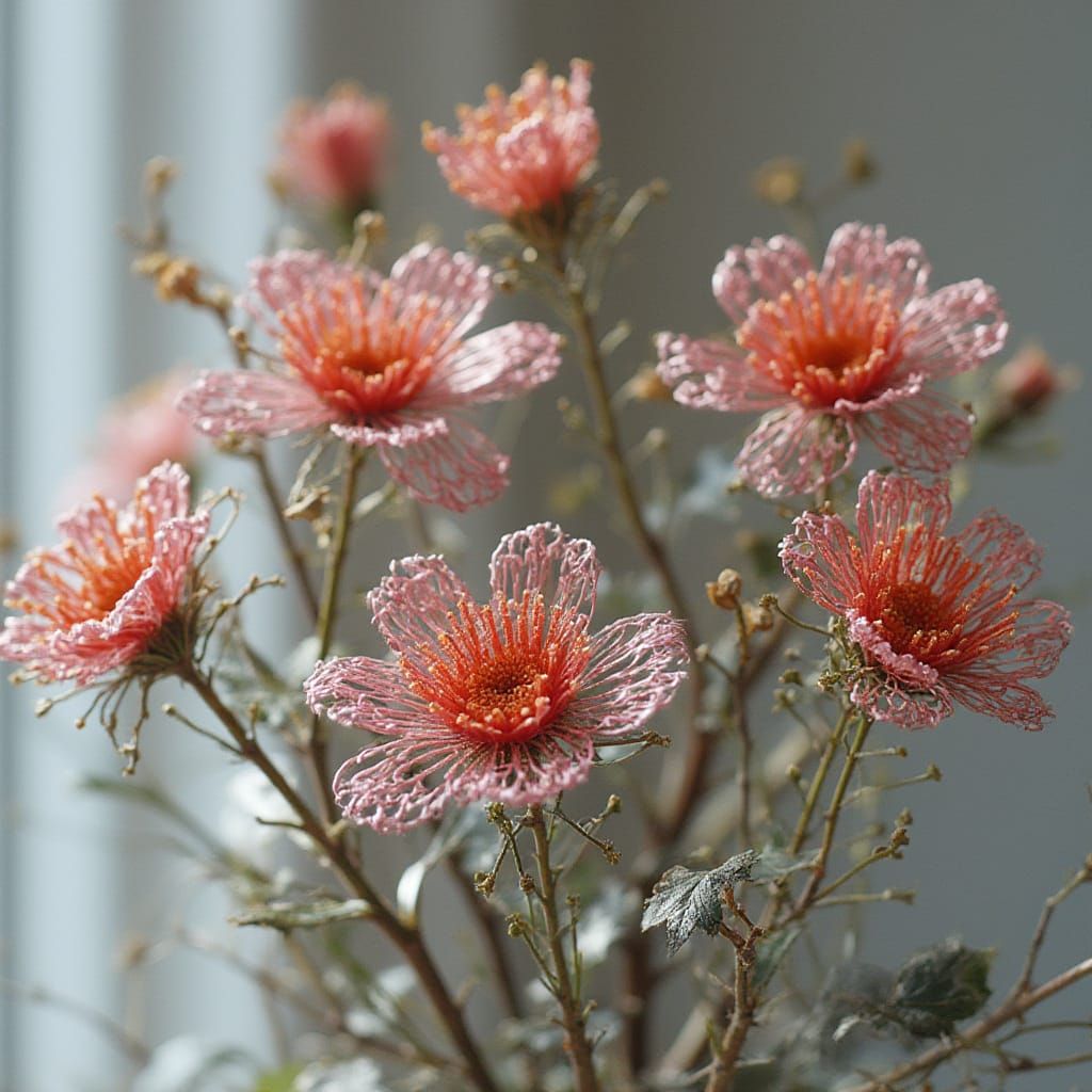 Cubist Wire Flowers in Metallic Beauty
