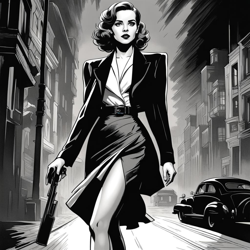 Film Noir Emma Watson as Femme Fatale