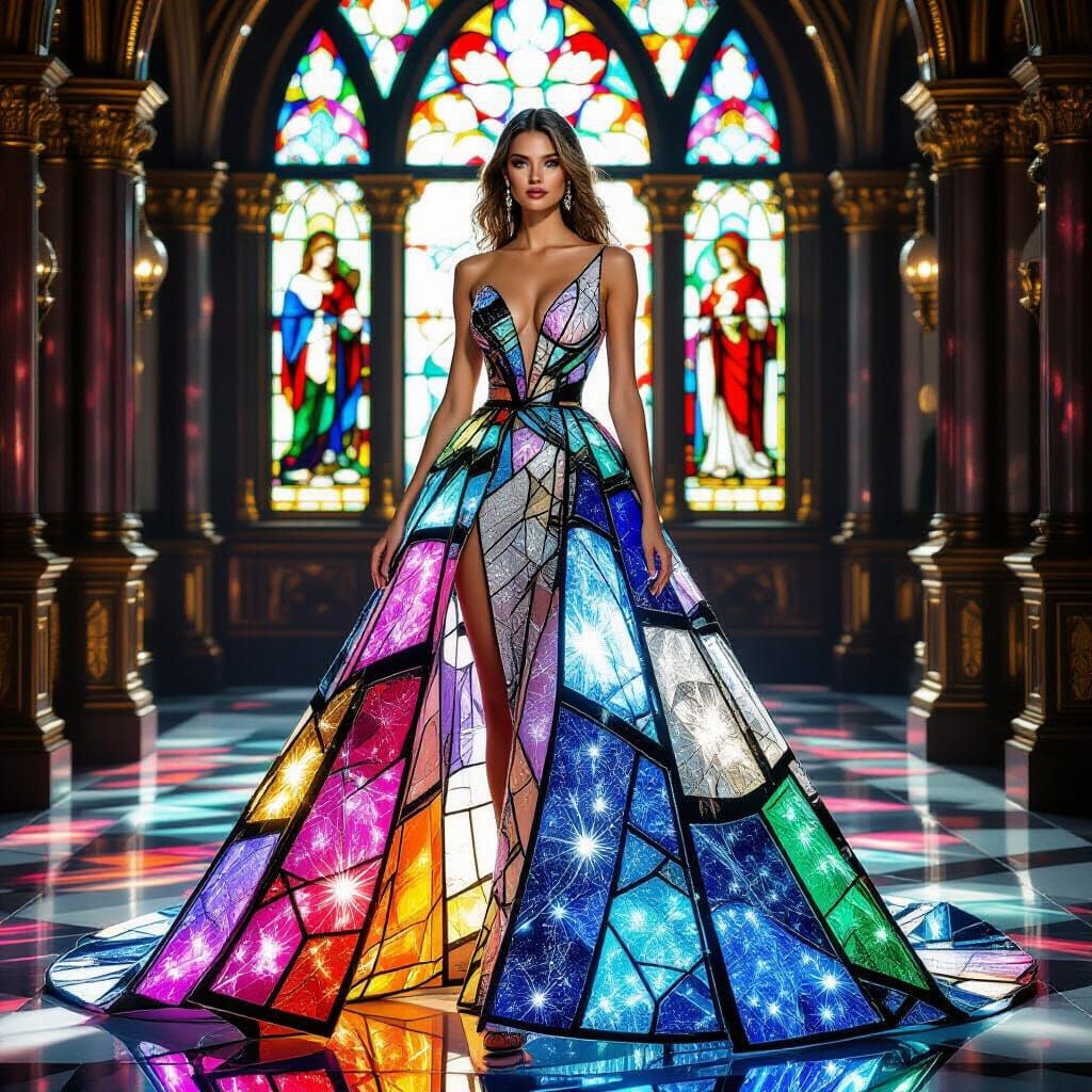 Stained Glass Fashion: Wearable Sculpture