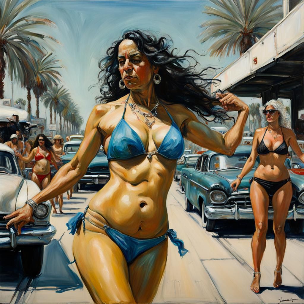 Florida Man Belly Dancing: Oil on Canvas