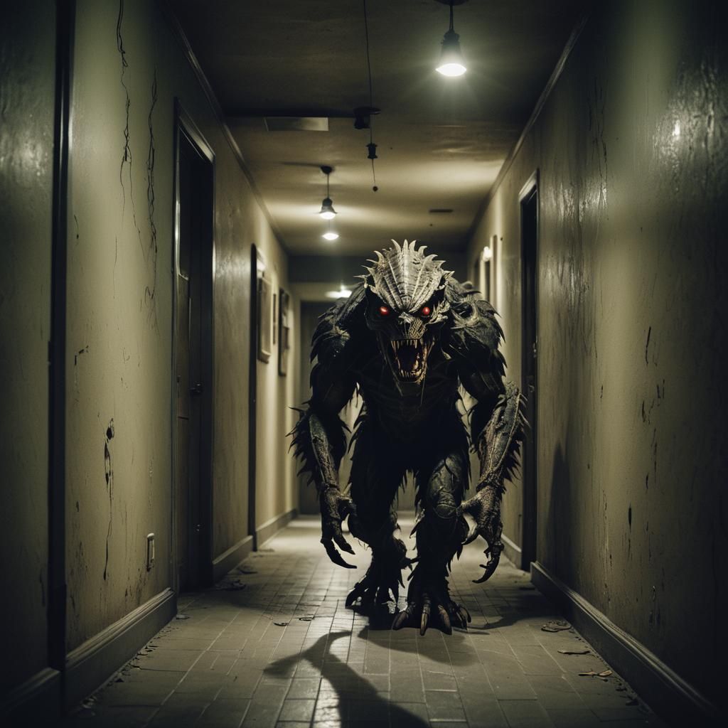 Monstrous Presence Unveiled in Dark Cinematic Still