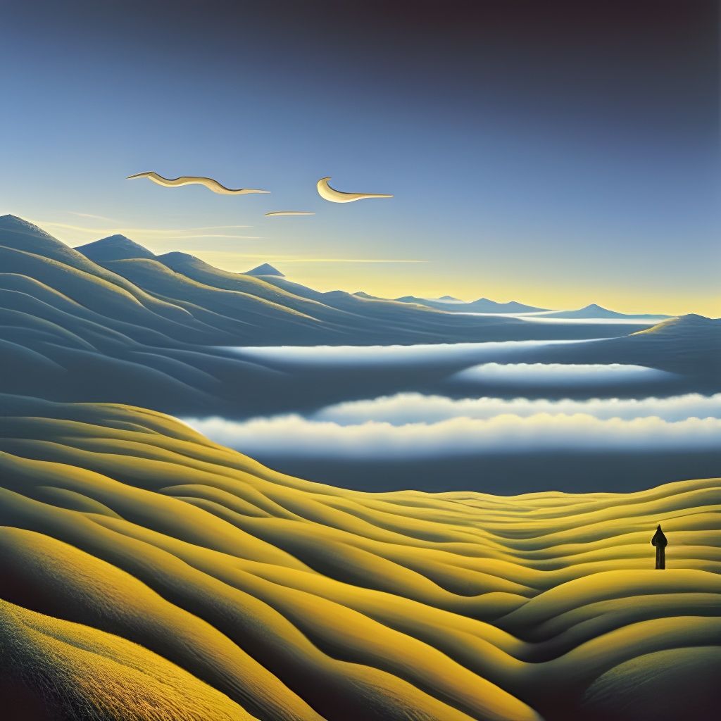 Surreal Wanderer Above a Sea of Fog