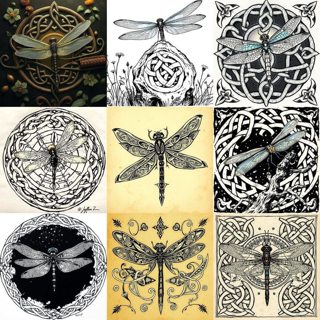Ethereal Dragonfly Inspires Celtic Art Brut