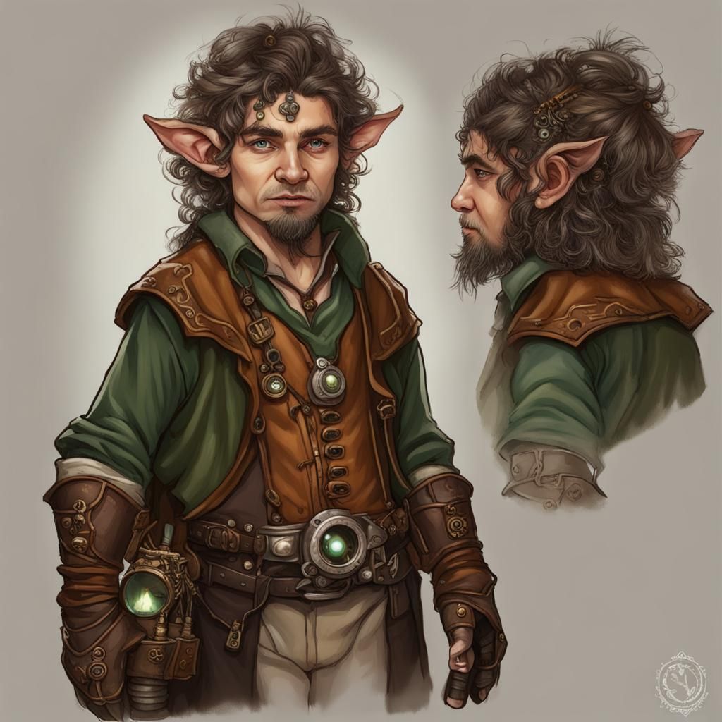 Steampunk Halfling Druid Portrait