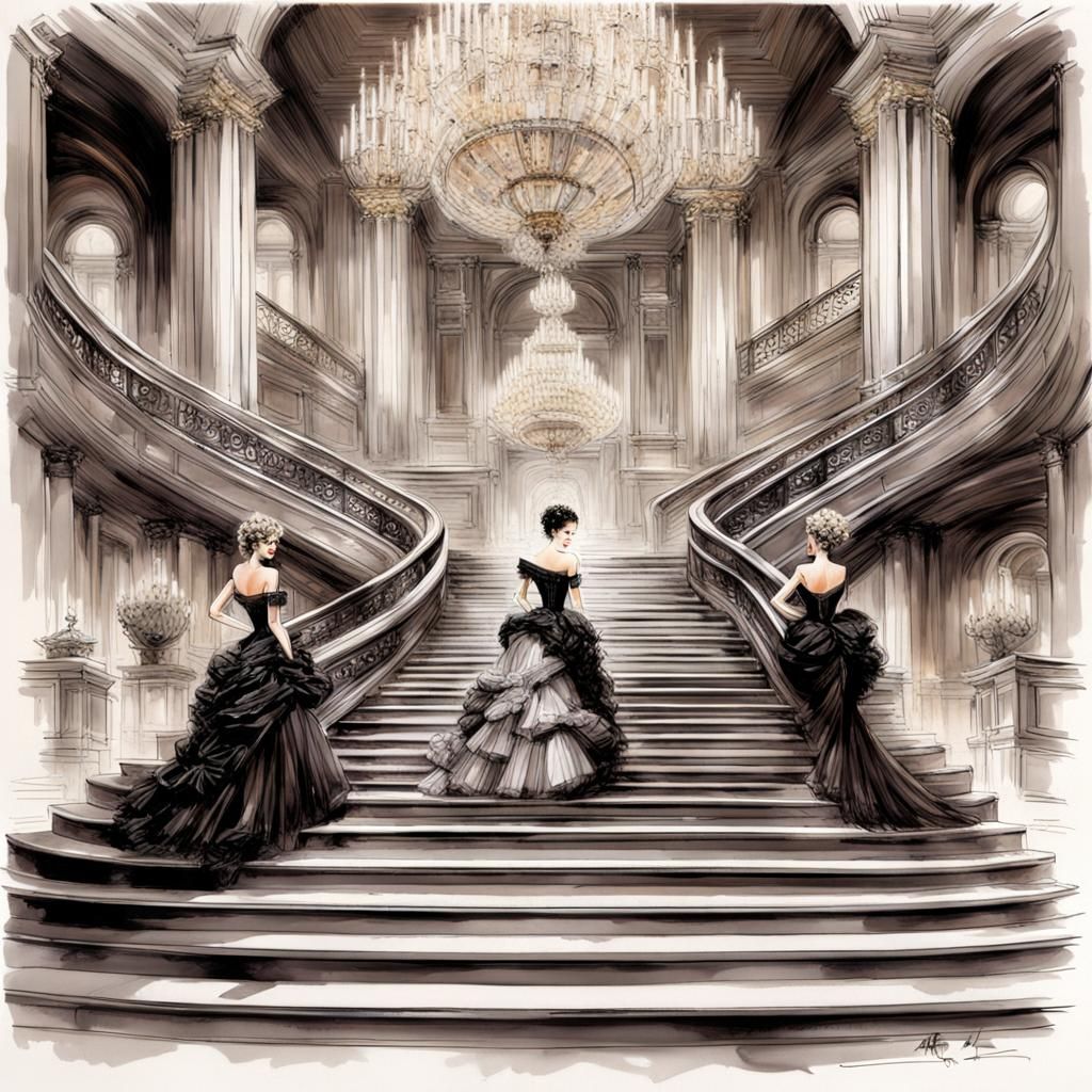 Glamorous Lesbian Family at Gothic Opera