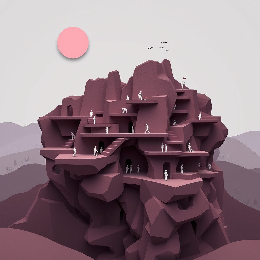 Dreamlike Architectural Wonder in Muted Earth Tones