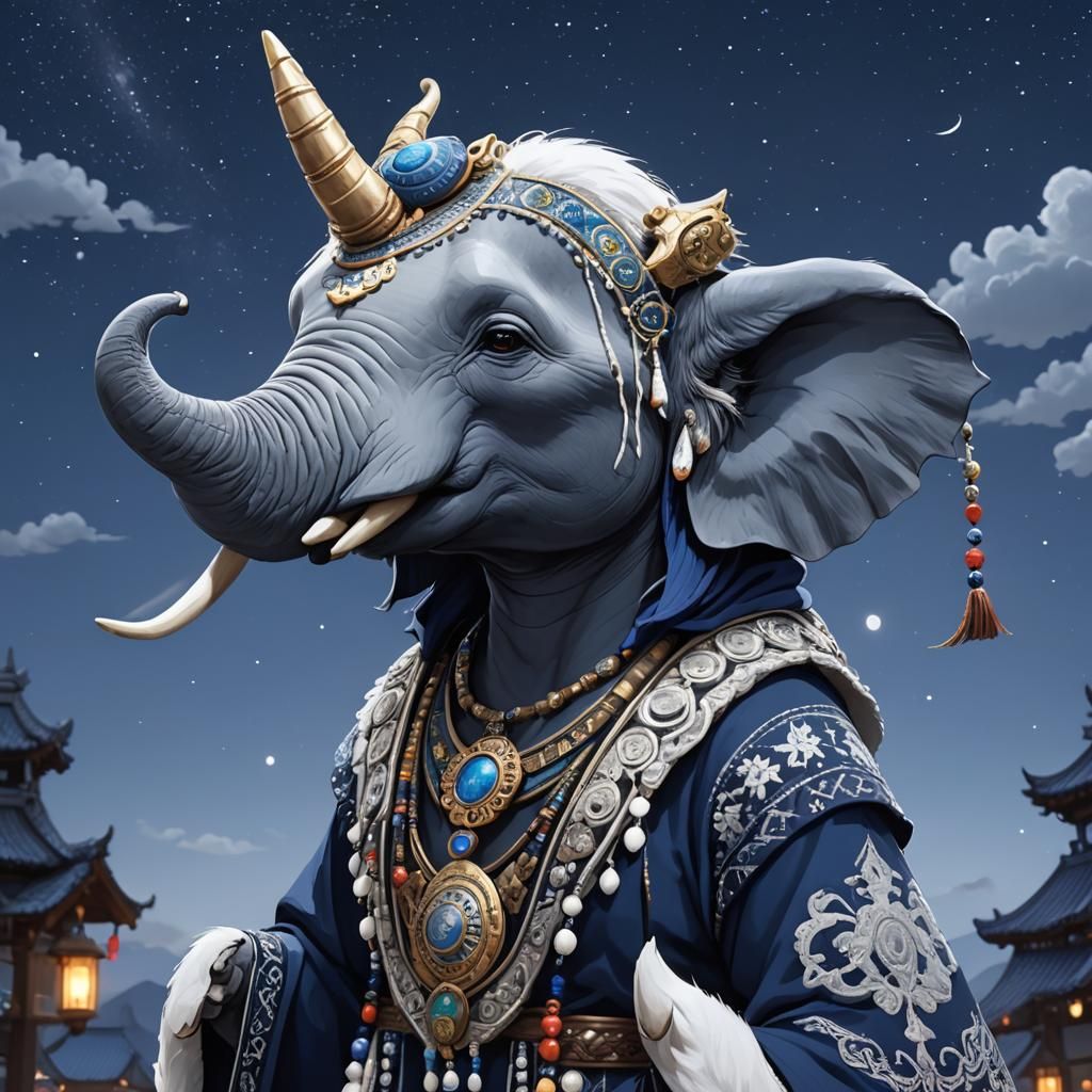 Loxodon Star Druid in 3D Anime Art