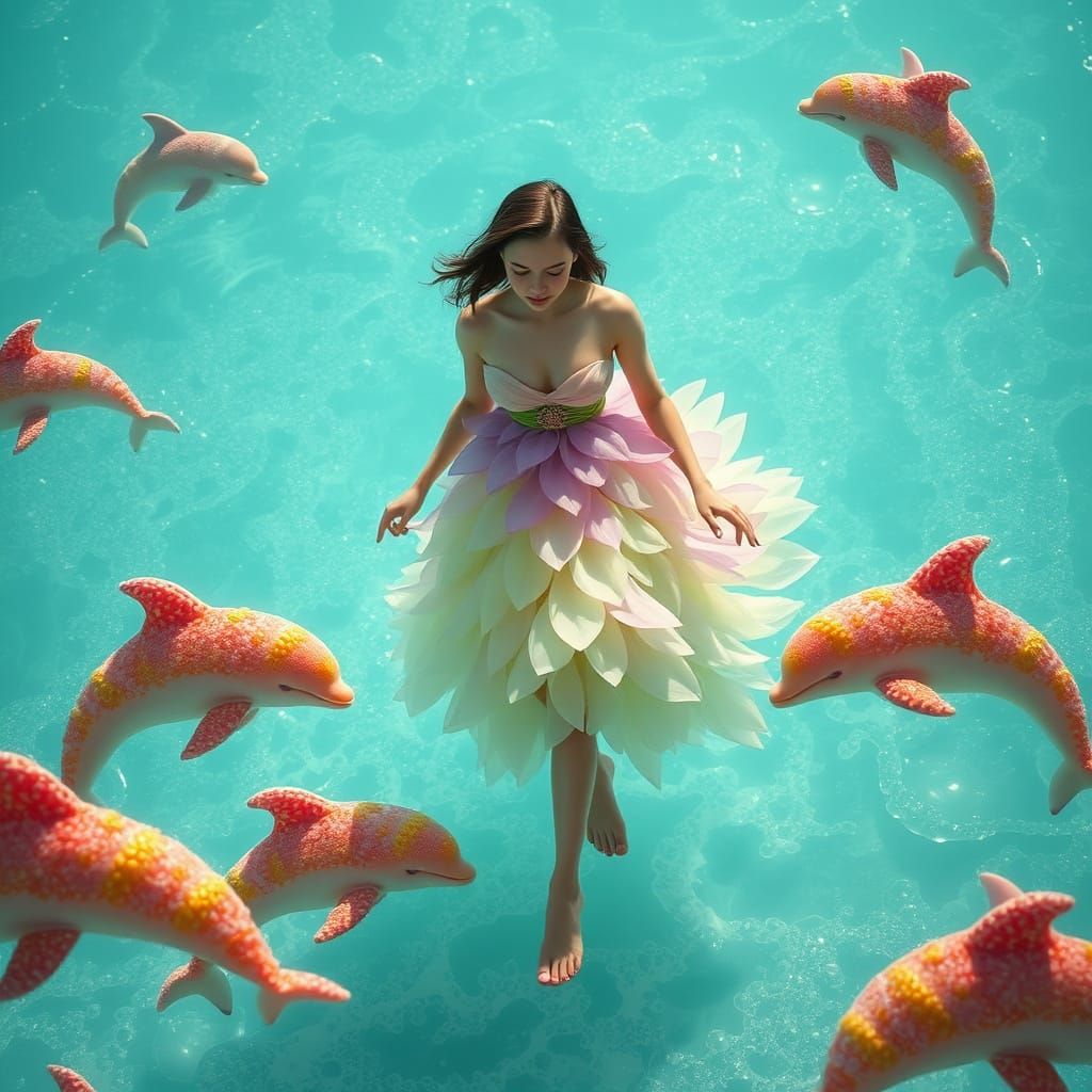 Dreamlike Soda Sea with Candy Dolphins