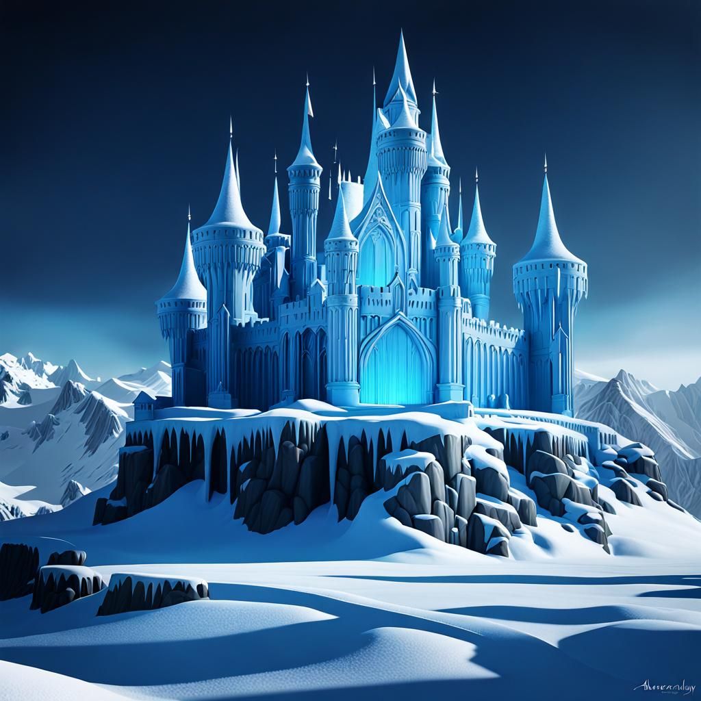 Enchanting Ice Castles: Captivating Fantasy Art in a Winter Wonderland