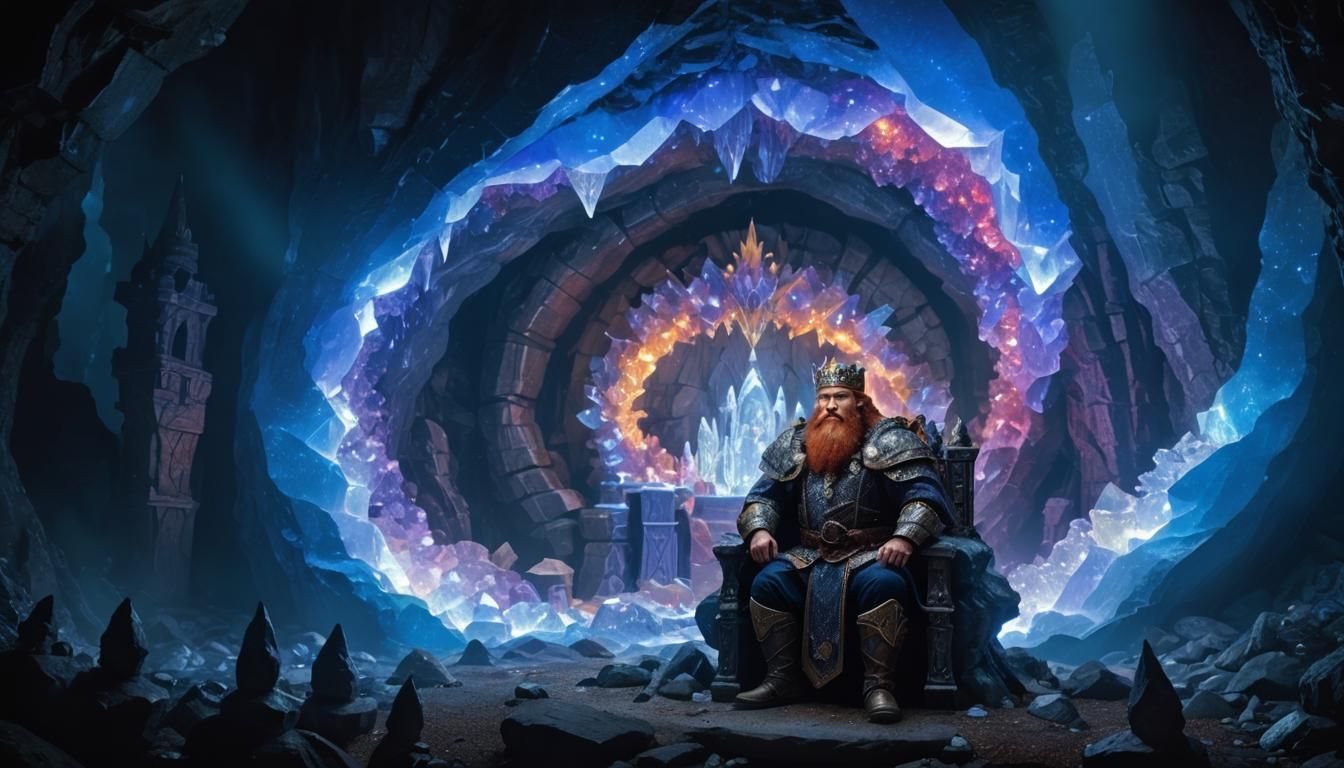 The Dwarven King in the Crystal Throne Room