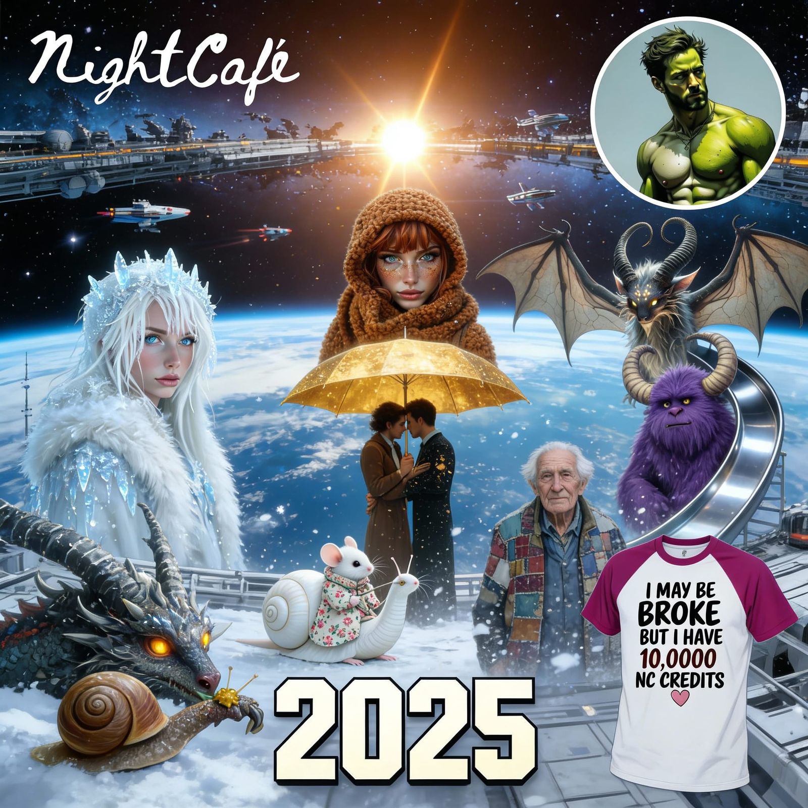 AI Art Collage: NightCafe Creations 2025
