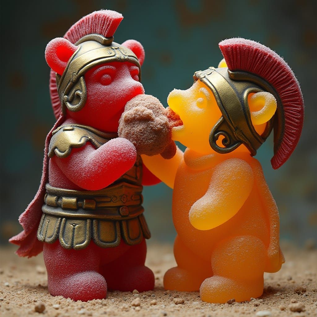 Sugar-Coated Gladiators in Whimsical Combat
