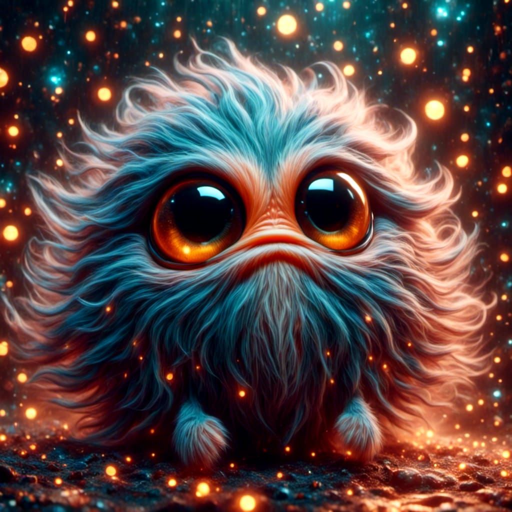 Hyperdetailed Cute Furry Creature with Big Eyes