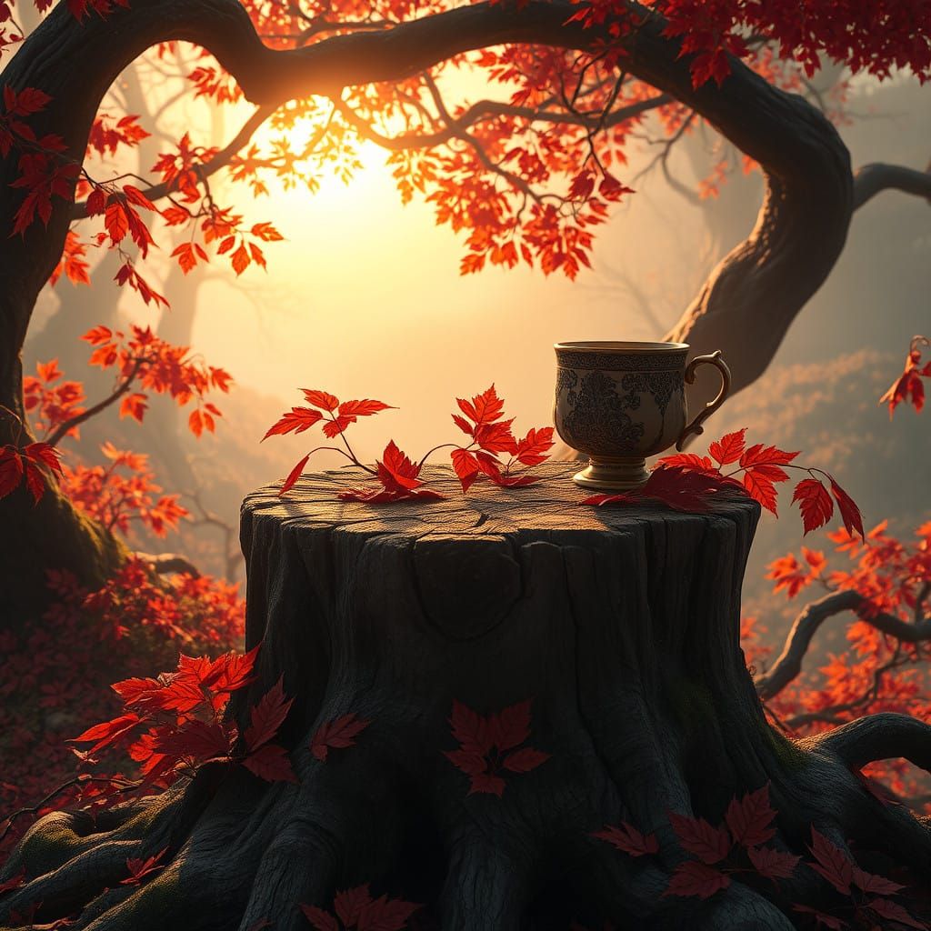 Autumn Coffee Sanctuary in Mystic, Golden Light