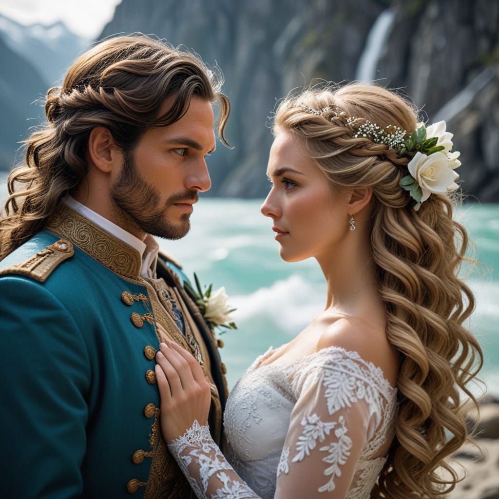 Romantic Wedding Photo Before Glacier