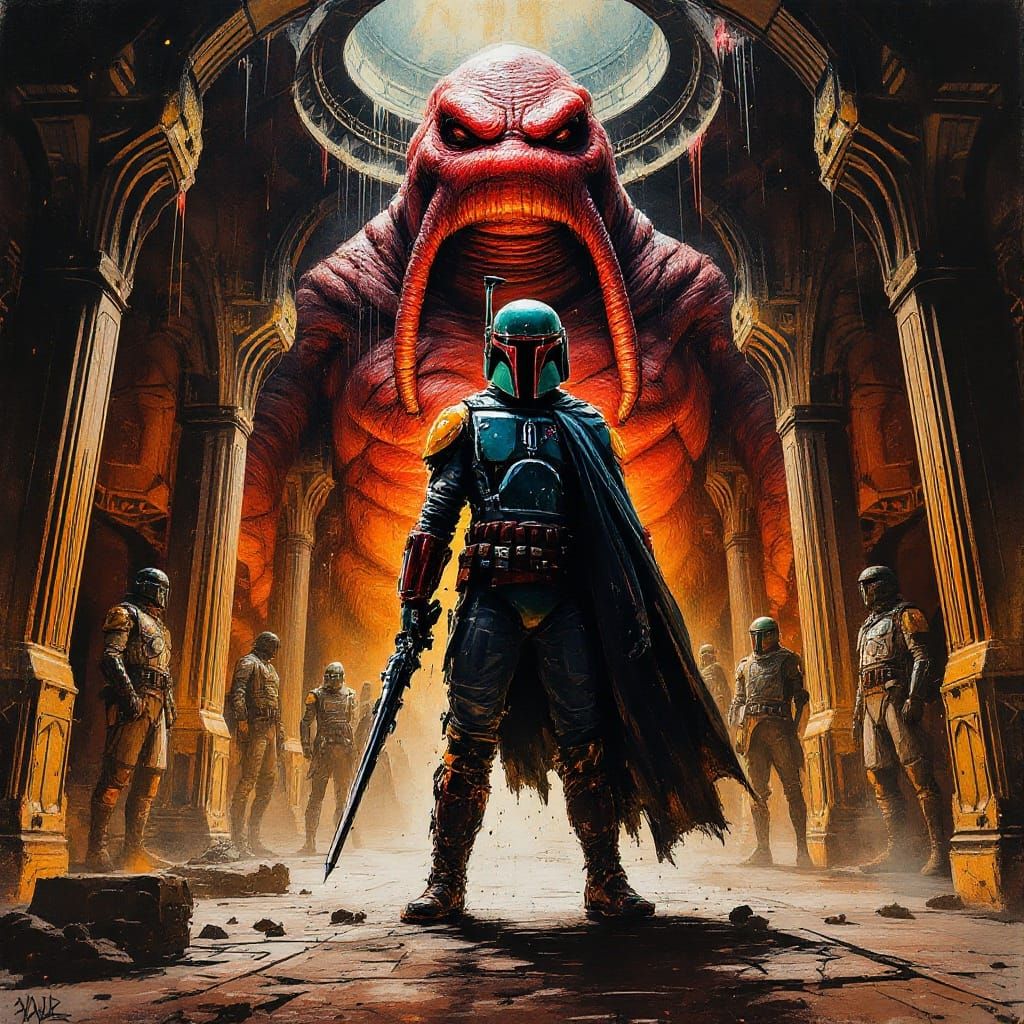 Boba Fett Confronts Jabba the Hutt in a Gritty Renaissance-I...