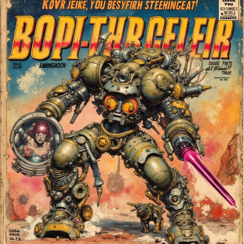 Vintage 1940s Sci-Fi Pulp Magazine Cover Art