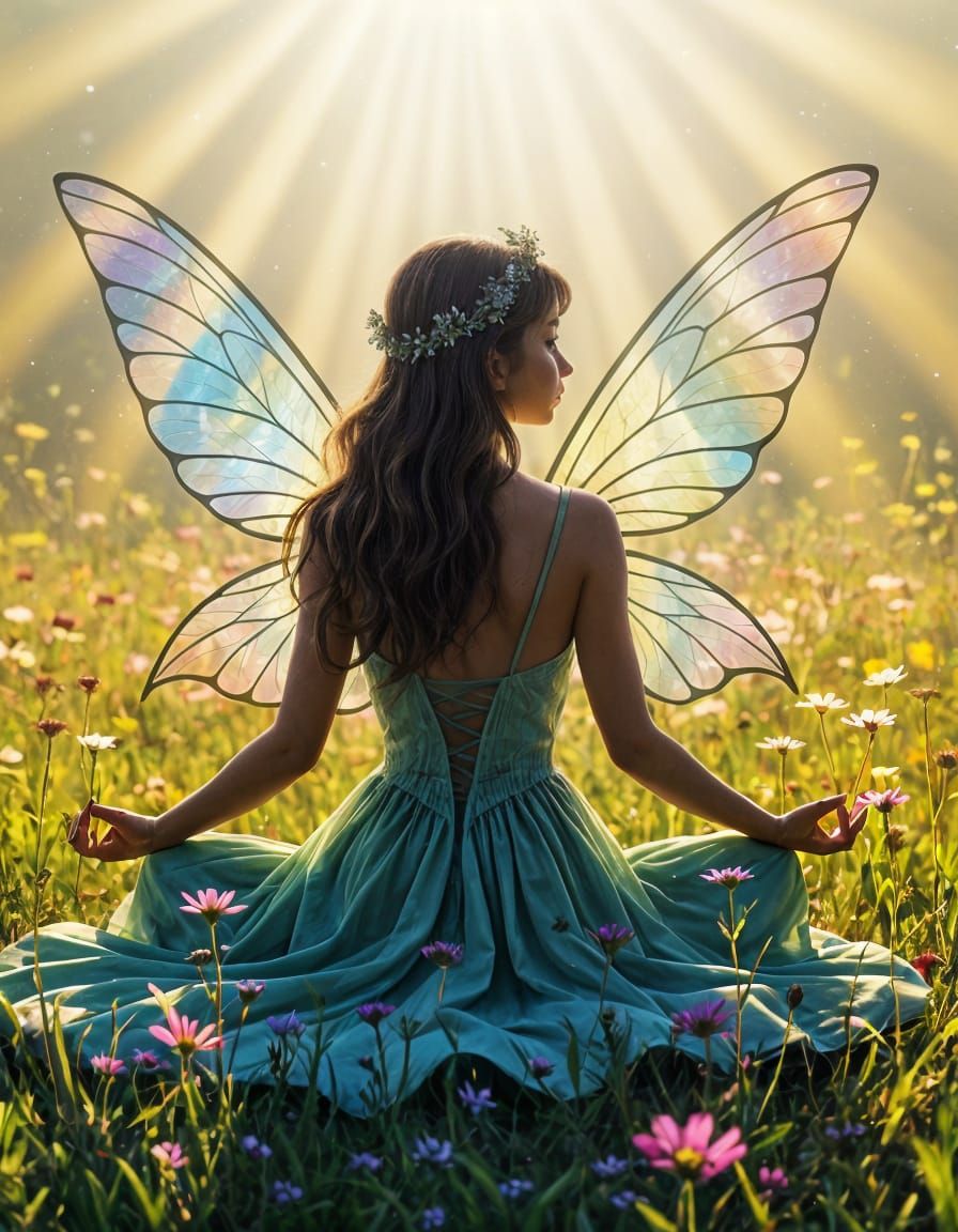Tinkerbell Fairy Meditation in Wildflower Meadow