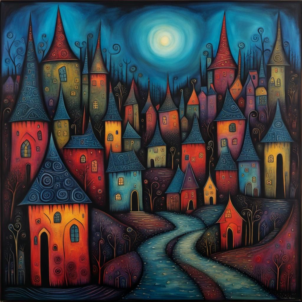 Dark Fantasy Village in Sinister Style