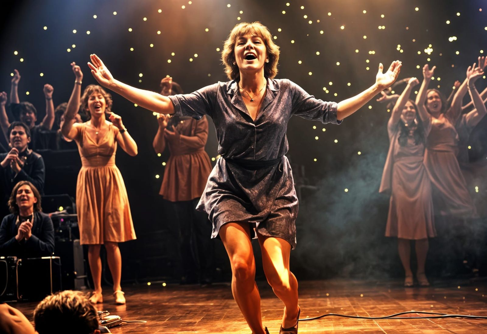 Helen Reddy on Stage Performing 'I am Woman'