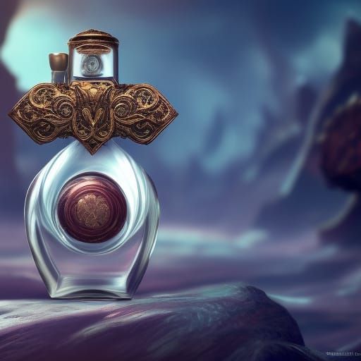 Fantastical Mystical Perfume Bottle in Detailed Matte Style