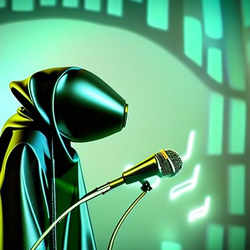 Hooded Alien Singing: 8k Concept Art