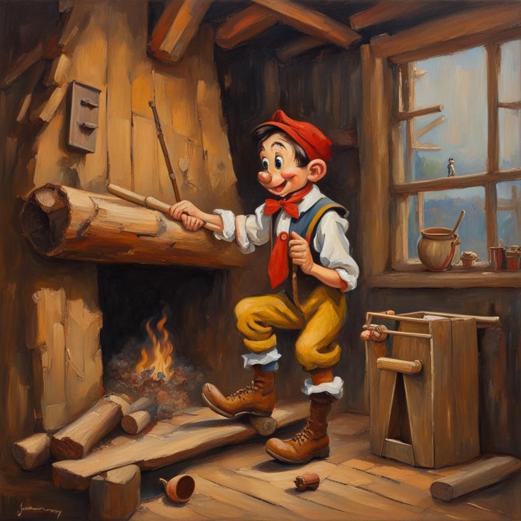 Pinocchio in Oil Painting by James Gurney