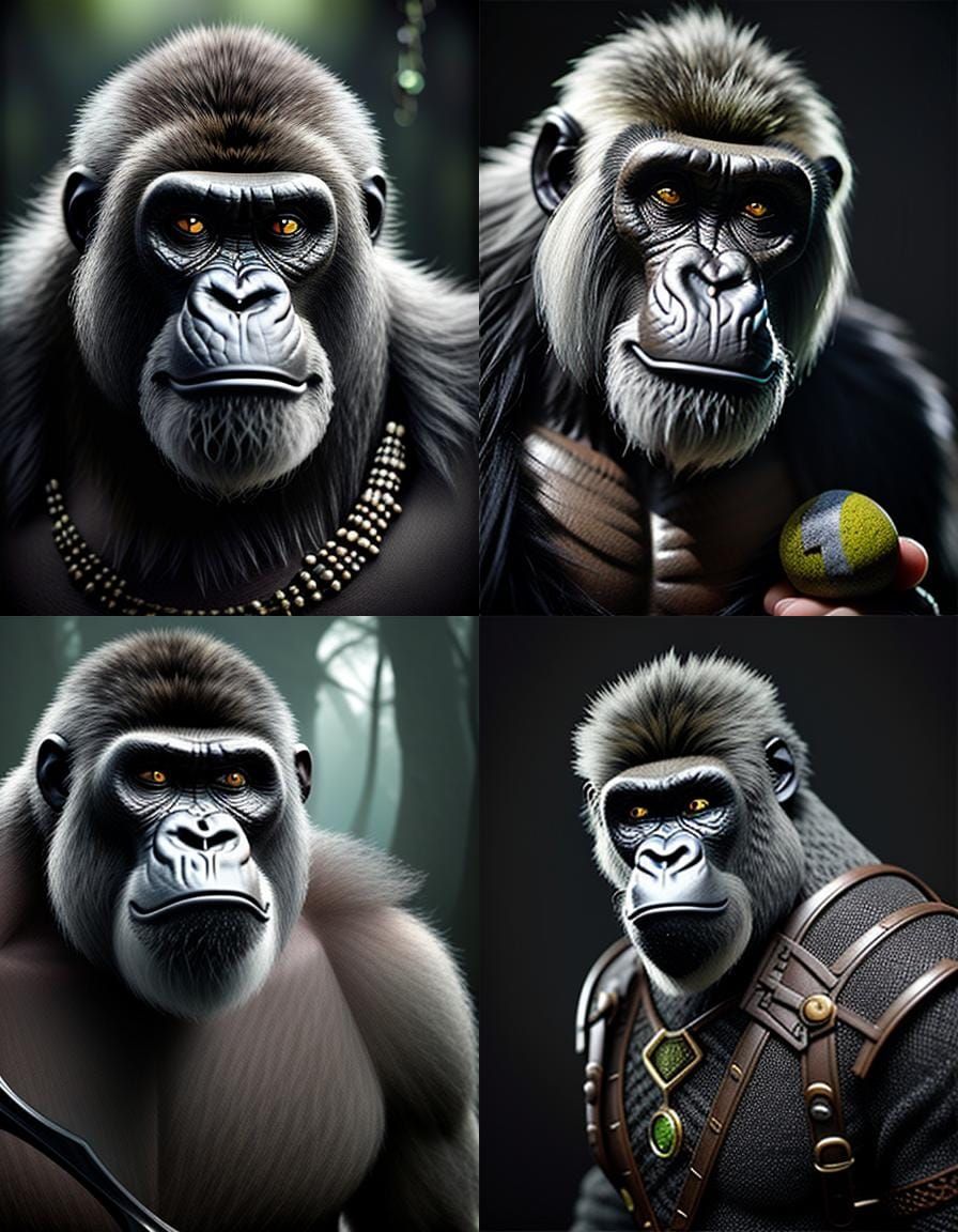 Troll Gorilla Hybrid in Acrylic Art Style