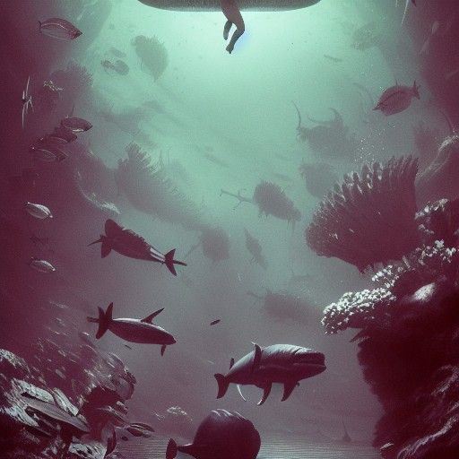 Fierce Megalodon in Dramatic Underwater Cinematic Art