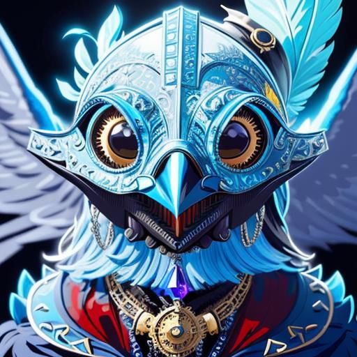 Steampunk Bird with Plague Mask in Vector Art