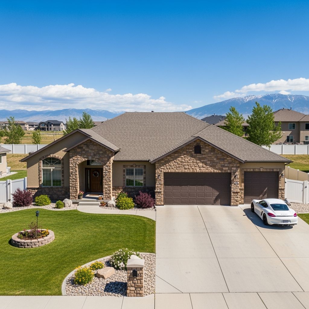 Realistic Drone Photo of Ogden Utah Rambler House