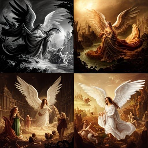 Angels Guarding World Map: Fantasy Concept Art