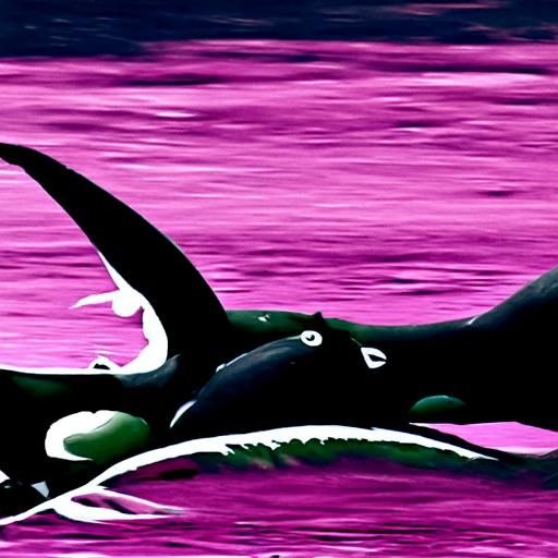 Orca Pod Hunting Moose in Open Water