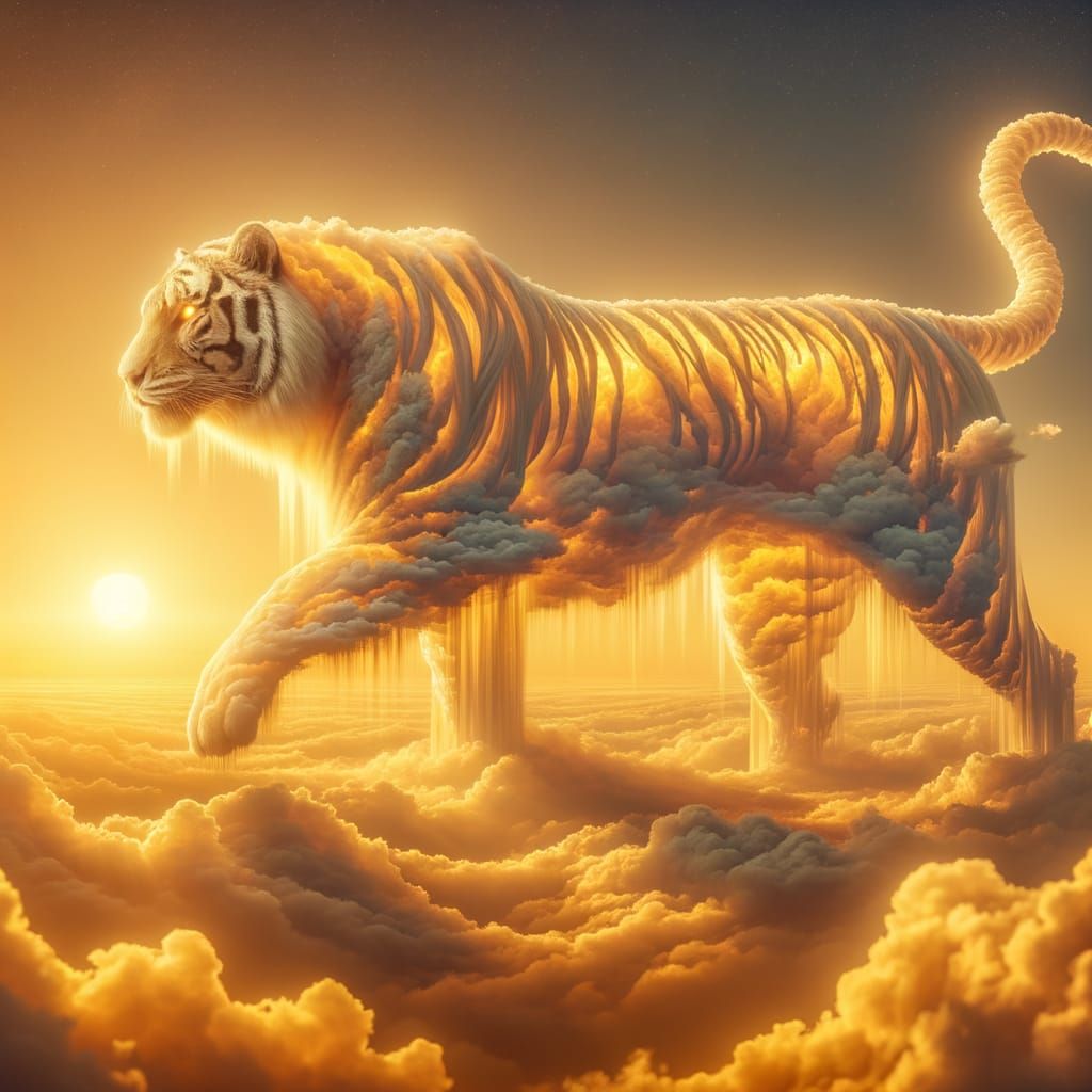Colossal Cloud Tiger at Golden Hour Sunset