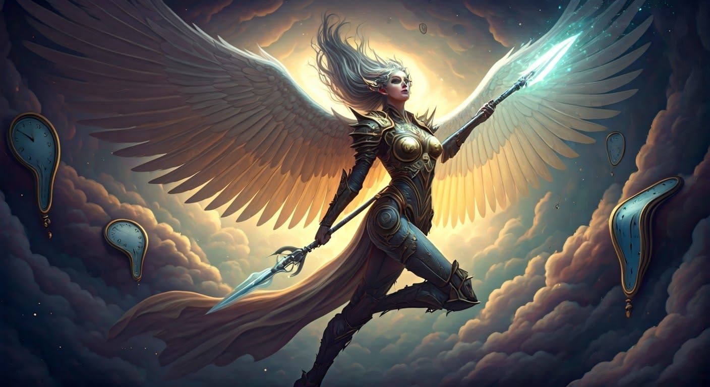 Angel of Time Descends in Celestial Armor