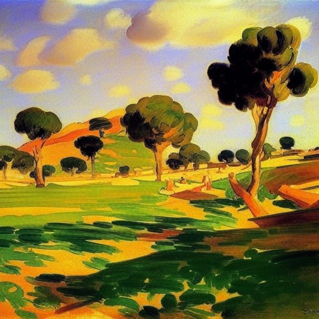 Impressionistic Coastal Landscape Painting