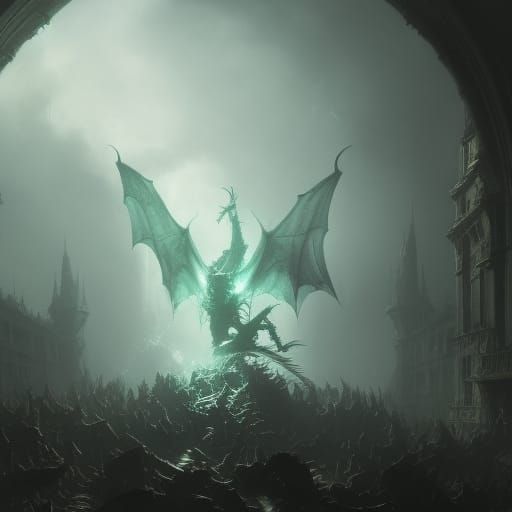 Dragon's Birth: Sinister Art in Style of Doré