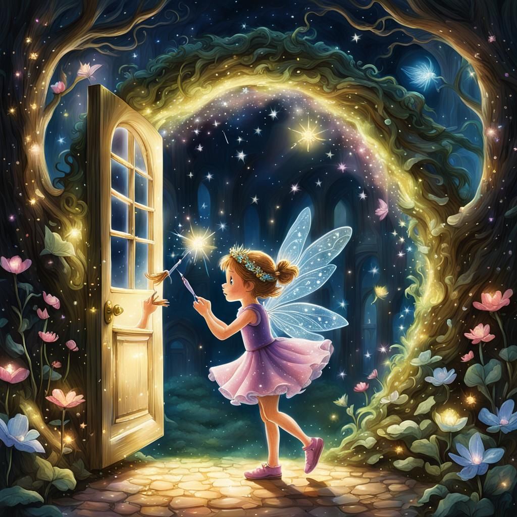 Fairy Finds Magic Pen to Draw Enchanted Worlds