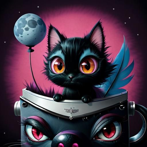 Surreal Eye with Long Eyelashes in 3D Pixar Style